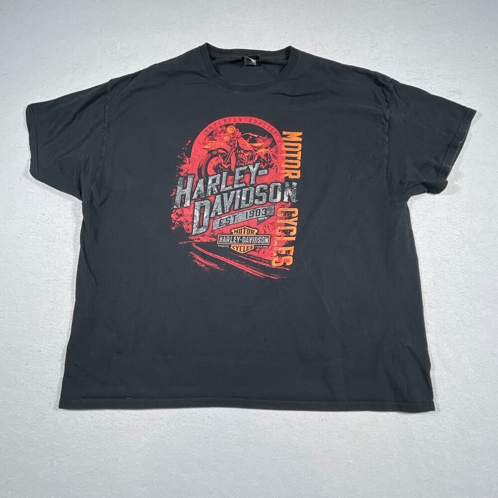 VTG Harley Davidson Shirt Men‎ 3XL Black Sturgis South Dakota Motorcycle Graphic